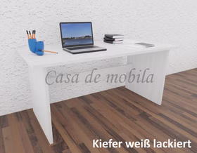 Massivholz Computertisch Contra 160x74x78cm Kiefernholz massiv weiß lackiert von Casademobila Goslar Massivholz Computertisch Contra 160x74x78cm Kiefernholz massiv weiß lackiert von Casademobila Goslar