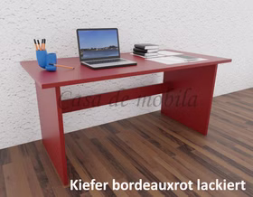 Schreibtisch 160x74x78cm CONTRA Kiefer massiv farbig lackiert von Casademobila Goslar
