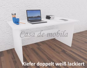 Schreibtisch 160x74x78cm CONTRA Kiefer massiv farbig lackiert von Casademobila Goslar