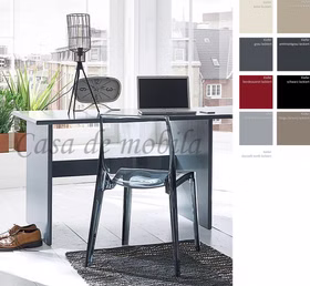 Schreibtisch 160x74x78cm Bürotisch Kiefer massiv grau schwarz rot weiß lackiert