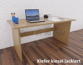 Schreibtisch 160x74x78cm CONTRA Kiefer massiv farbig lackiert von Casademobila Goslar