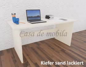 Schreibtisch 160x74x78cm CONTRA Kiefer massiv farbig lackiert von Casademobila Goslar
