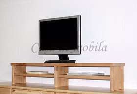 Bildschirm-Aufsatz 125x23x22cm CONTRA für Schreibtisch Kernbuche massiv geölt von Casa de mobila Goslar