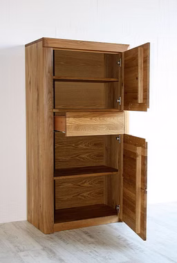 Esszimmerschrank HORIZONT 71x137x40cm Wildeiche massiv Natur geölt Rechtsanschlag casa de mobila Goslar Esszimmerschrank HORIZONT 71x137x40cm Wildeiche massiv Natur geölt Rechtsanschlag casa de mobila Goslar