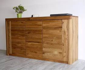 Massivholz Geschirrkommode 3türig HORIZONT 173x94x45cm Wildeiche massiv natur geölt Casa de mobila Goslar Massivholz Geschirrkommode 3türig HORIZONT 173x94x45cm Wildeiche massiv natur geölt Casa de mobila Goslar