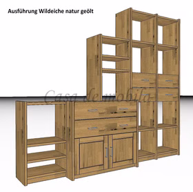 Stufenregal 223x197x46/33cm CONTRA Massivholz geölt Massivholz Bücherregal 223x197x46/33cm CONTRA wildeiche massiv natur geölt Casa de mobila Goslar