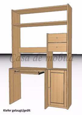 Massivholz Schreibtisch-Regal Holz Kiefer massiv gelaugt geölt CONTRA casademobila Massivholz Schreibtisch-Regal Holz Kiefer massiv gelaugt geölt CONTRA casademobila