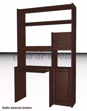 Massivholz Schreibtisch-Regal Holz Kiefer massiv kolonial CONTRA casademobila Massivholz Schreibtisch-Regal Holz Kiefer massiv kolonial CONTRA casademobila