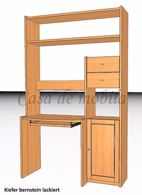 Massivholz Schreibtisch-Regal Holz Kiefer massiv honig CONTRA casademobila Massivholz Schreibtisch-Regal Holz Kiefer massiv honig CONTRA casademobila