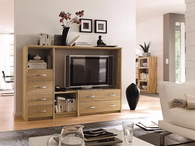 TV-Schrank mit Schubladen 178x122x33cm CONTRA holz geölt Massivholz Fernsehschrank 178x122x33cm CONTRA Wildeiche massiv natur geölt Casa de mobila Goslar