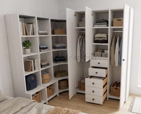 Kleiderschrank mit Eckregal CONTRA 216x217x172cm Kiefer massiv weiß grau Casa de mobila Goslar Kleiderschrank mit Eckregal CONTRA 216x217x172cm Kiefer massiv weiß grau Casa de mobila Goslar
