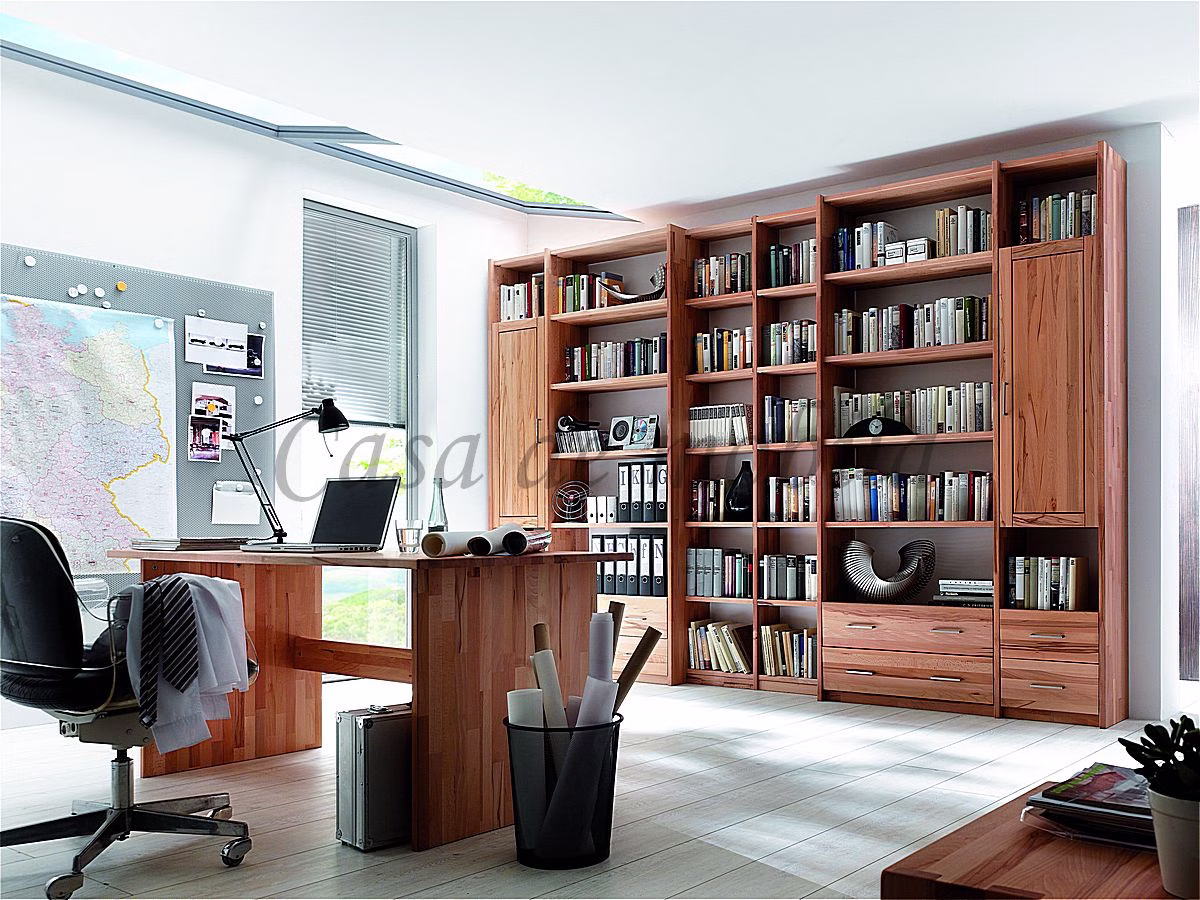 Büroregal bücherwand bibliothek regal holz CONTRA Kernbuche massiv geölt casademobila Büroregal bücherwand bibliothek regal holz CONTRA Kernbuche massiv geölt casademobila
