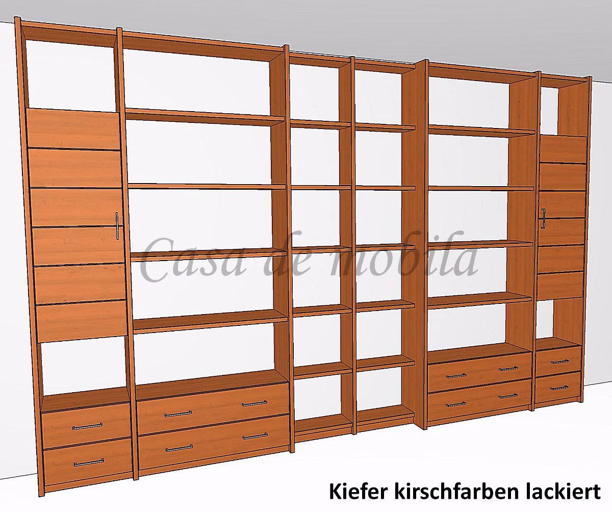 Büroregal bücherwand bibliothek regal CONTRA Kiefer massiv kirschbaumfarbe casademobila Büroregal bücherwand bibliothek regal CONTRA Kiefer massiv kirschbaumfarbe casademobila
