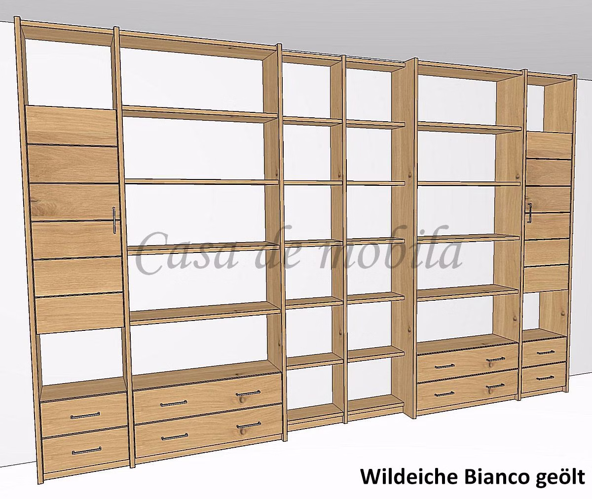 Büroregal bücherwand bibliothek regal holz CONTRA Wildeiche massiv Bianco geölt casademobila Büroregal bücherwand bibliothek regal holz CONTRA Wildeiche massiv Bianco geölt casademobila