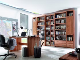 Büroregal bücherwand bibliothek regal holz CONTRA Kernbuche massiv geölt casademobila