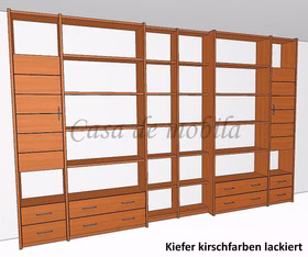 Büroregal bücherwand bibliothek regal CONTRA Kiefer massiv kirschbaumfarbe casademobila Büroregal bücherwand bibliothek regal CONTRA Kiefer massiv kirschbaumfarbe casademobila