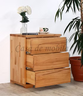 Nachtkommode 3 Schubladen 46x60x35cm SERIE B Kernbuchen geölt Massivholz Nachttisch mit schubladen SERIE B 46x60x35cm kernbuche massiv Livos geölt Casa de mobila Goslar