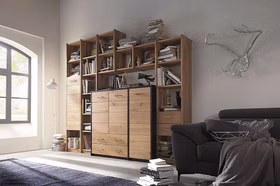 Echtholz Büromöbel Bücherregal stollenwand regal schmal CONTRA massiv geölt schwarz casademobila Echtholz Büromöbel Bücherregal stollenwand regal schmal CONTRA massiv geölt schwarz casademobila