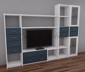 Massivholz Schrankwand Contra 268x197x33cm Kiefernholz massiv weiss grau lackiert Casademobila Goslar Massivholz Schrankwand Contra 268x197x33cm Kiefernholz massiv weiss grau lackiert Casademobila Goslar