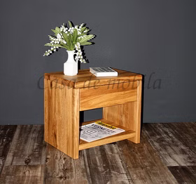Massivholz Nachtkommode mit schublade Unikat 45x40x33cm WOODSTOCK Wildeiche massiv rustikal geölt Casa de mobila Goslar