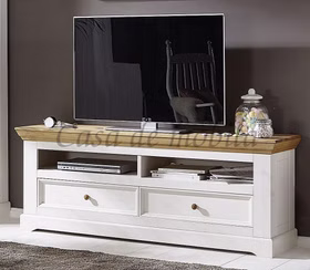 Massivholz TV-kommode FLAIR 169x63x42cm Kiefer massiv Landhaus weiß eichefarben gelaugt geölt geölt Casa de mobila Goslar