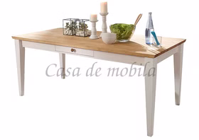 Tisch 180x76x90cm FLAIR Kiefer weiß eichefarben geölt Holztisch Flair 180x76x90cm Kiefer massiv weiß eichefarben gelaugt geölt Casa de mobila Goslar
