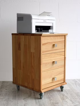 Rollcontainer Schubladen 40x63x45cm VERONA Kernbuche geölt Massivholz Rollcontainer mit Schubladen VERONA 40x63x45cm Kernbuche massiv natur geölt Casa de mobila Goslar