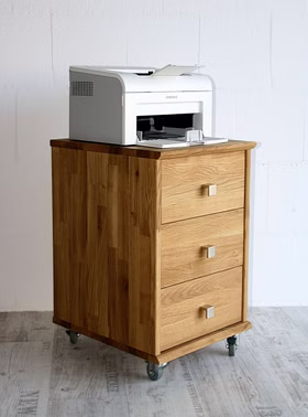 Rollcontainer Schubladen 40x63x45cm VERONA Eiche geölt Echtholz Druckerschrank mit rollen und schubladen VERONA 40x63x45cm Eiche massiv natur geölt Casa de mobila Goslar