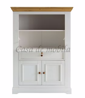 Barschrank 108x152x42 cm Kiefer weiß gewachst