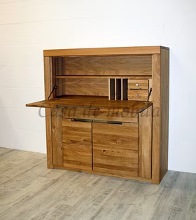 Massivholz Computerschrank HORIZONT 115x120x40cm eiche massiv natur geölt Casa de mobila Goslar