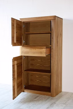 Schrank 71x137x40cm HORIZONT Wildeiche massiv natur geölt Geschirrschrank HORIZONT 71x137x40cm Wildeiche massiv natur geölt Linksanschlag Casa de mobila Goslar