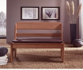 Sitzbank mit stauraum und rückenlehne 101x90x51cm, Buche massiv geölt Casa de mobila Goslar