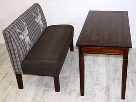 barnickel Friesensofa Tischsofa Hirsch Karo CADIZ Holzbeine Eiche massiv Braun kolonial Casa de mobila Goslar barnickel Friesensofa Tischsofa Hirsch Karo CADIZ Holzbeine Eiche massiv Braun kolonial Casa de mobila Goslar