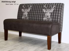 Friesensofa Tischsofa Hirsch Karo CADIZ Holzbeine Eiche massiv Braun kolonial Casa de mobila Goslar Friesensofa Tischsofa Hirsch Karo CADIZ Holzbeine Eiche massiv Braun kolonial Casa de mobila Goslar