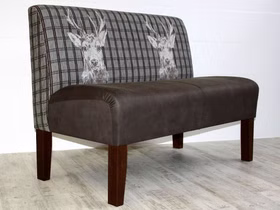barnickel kuechensofa mit karomuster hirsch und brauner stoff barnickel kuechensofa mit karomuster hirsch und brauner stoff
