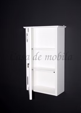 Hängevitrine aus Lindenholz massiv weiss lackiert massiv Hängevitrine aus Lindenholz massiv weiss lackiert massiv