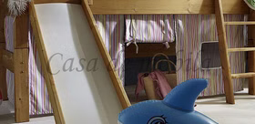 Vorhang 4teilig für Hochbett INFANSKIDS TOBYKIDS halbhoch Streifen Vorhang 4teilig für Hochbett INFANSKIDS TOBYKIDS halbhoch Streifen