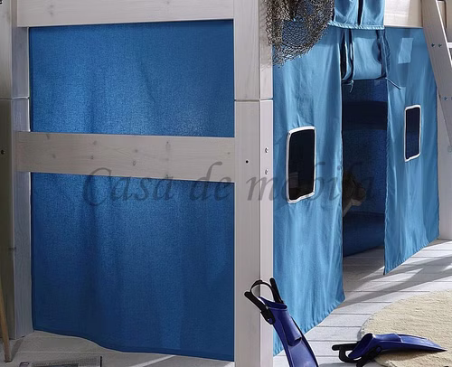 Vorhang 4teilig für Hochbett INFANSKIDS TOBYKIDS mittelhoch Türkisblau Vorhang 4teilig für Hochbett INFANSKIDS TOBYKIDS mittelhoch Türkisblau