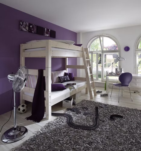 Massivholz Etagenbett TOBYKIDS 90x200cm Kiefer massiv weiß lasiert Casa de mobila Goslar