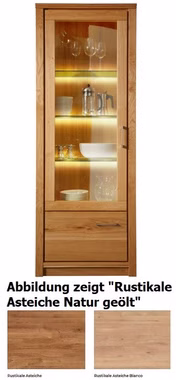 Massivholz Vitrine Arumo 72x195x41cm rustikale asteiche massiv natur oder Bianco geölt Casa de mobila Goslar Massivholz Vitrine Arumo 72x195x41cm rustikale asteiche massiv natur oder Bianco geölt Casa de mobila Goslar