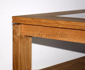 Massivholz Wohnzimmertisch mit Glas und Holzablage Arumo 125x49x75cm Asteiche massiv natur geölt Casa de mobila Massivholz Wohnzimmertisch mit Glas und Holzablage Arumo 125x49x75cm Asteiche massiv natur geölt Casa de mobila