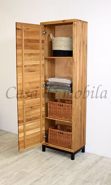 hochschrank schmal mit fächern BREST 60x200x38cm Asteiche massiv rustikal metallbeine schwarz Vintage Casademobila Goslar hochschrank schmal mit fächern BREST 60x200x38cm Asteiche massiv rustikal metallbeine schwarz Vintage Casademobila Goslar