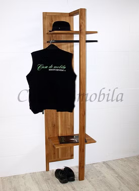 Wandgarderobe mit hutablage BREST 37x200x32cm Wildeiche massiv rustikal Eisen Vintage schwarz Casademobila Goslar Wandgarderobe mit hutablage BREST 37x200x32cm Wildeiche massiv rustikal Eisen Vintage schwarz Casademobila Goslar