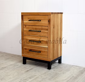 Kleine schrank mit schubladen BREST 50x79x38cm Wildeiche massiv rustikal metallbeine Vintage schwarz Casademobila Goslar Kleine schrank mit schubladen BREST 50x79x38cm Wildeiche massiv rustikal metallbeine Vintage schwarz Casademobila Goslar