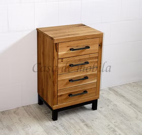 Kleine Schubladenschrank BREST 50x79x38cm Wildeiche massiv rustikal metallbeine Vintage schwarz Casademobila Goslar Kleine Schubladenschrank BREST 50x79x38cm Wildeiche massiv rustikal metallbeine Vintage schwarz Casademobila Goslar