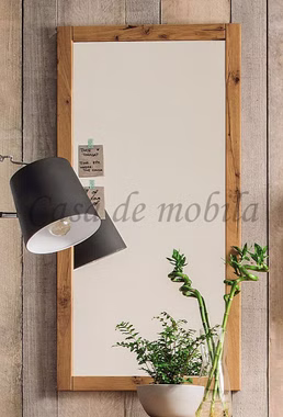 Rustikale Dielenspiegel mit Holzrahmen Brest 50x100cm Wildeiche massiv geölt bei Casa de mobila Goslar