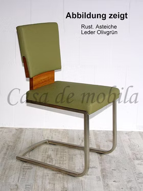 Freischwinger stuhl nickel edelstahl gebürstet Leder Olivgruen rustikale Asteiche natur geölt bei Casademobila Goslar Freischwinger stuhl nickel edelstahl gebürstet Leder Olivgruen rustikale Asteiche natur geölt bei Casademobila Goslar