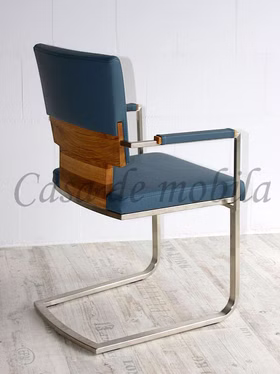 Schwing-Stuhl 56x87x56cm SIRO Massivholz Lederbezug Schwing-Stuhl 56x87x56cm SIRO Massivholz Lederbezug