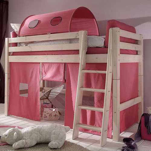 Massivholz Hochbett 200x140x90cm INFANSKIDS mittelhoch Kiefer massiv weiß lasiert Casa de mobila Goslar Massivholz Hochbett 200x140x90cm INFANSKIDS mittelhoch Kiefer massiv weiß lasiert Casa de mobila Goslar