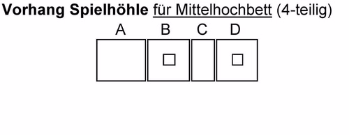 Vorhang 4teilig für Hochbett INFANSKIDS TOBYKIDS mittelhoch Pink